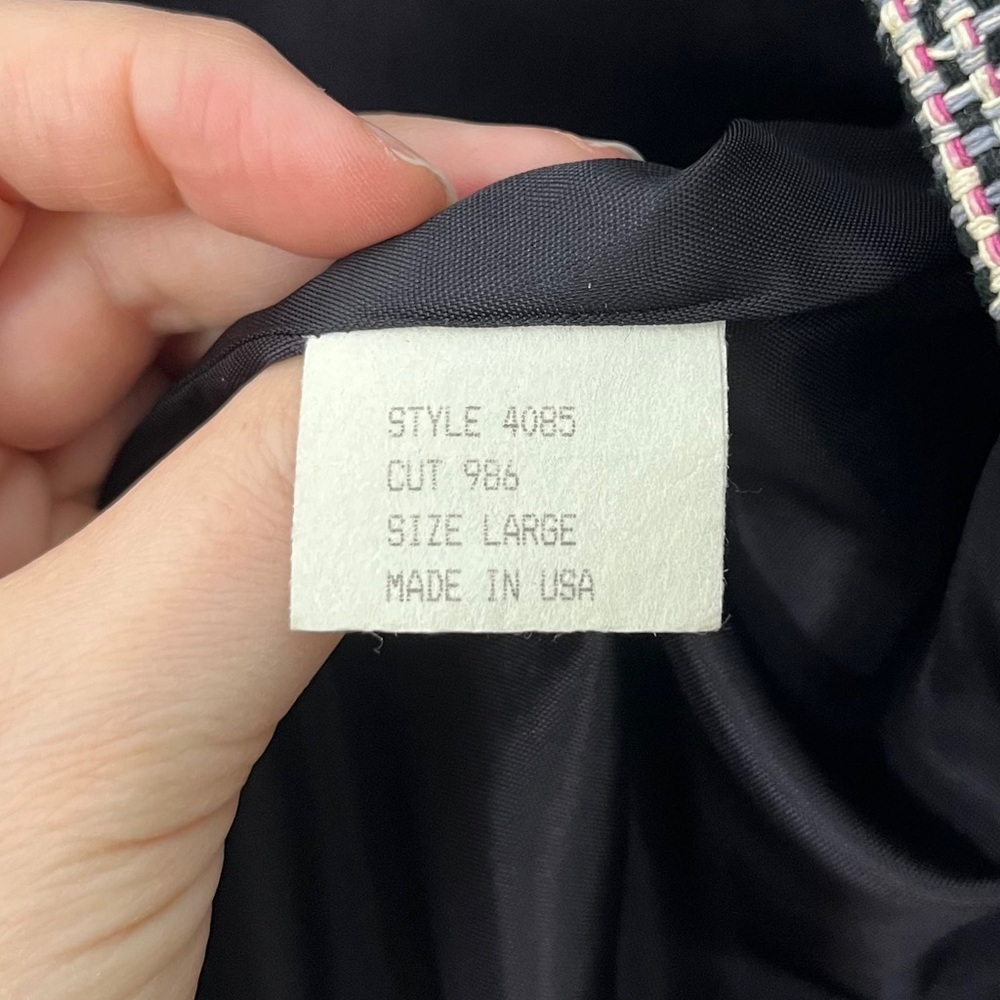 ONNA Wear Cropped Blazer Jacket Handwoven Silk Button Front Size Large - Picture 8 of 9